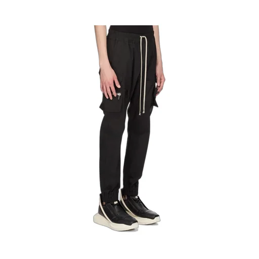 Rick Owens Temple Mastodon Cargo In Black Heavy Poplin