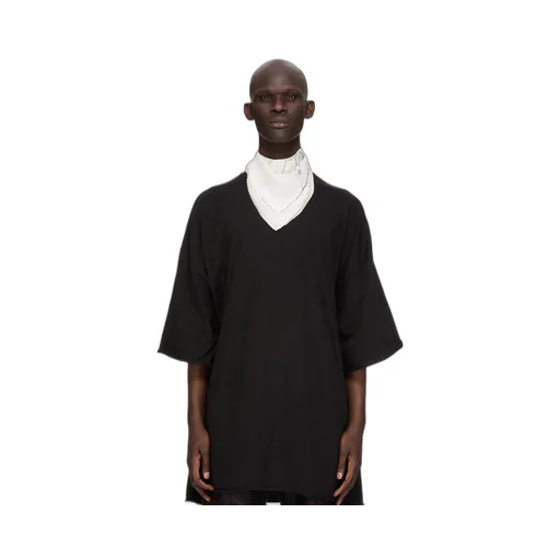 Rick Owens Temple Printed Temple 70X70 Scarf In Milk/Black Scarf