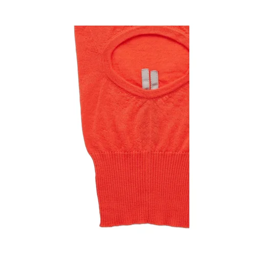 Rick Owens Temple Skull In Coral Lightweight Cashmere Knit