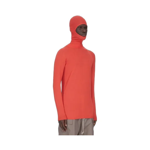 Rick Owens Temple Skull In Coral Lightweight Cashmere Knit