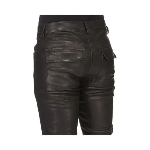 Rick Owens Temple Tyrone Jeans In Black Veg Stretch Leather