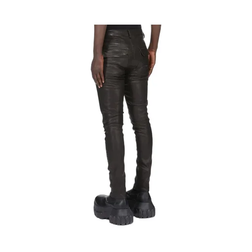 Rick Owens Temple Tyrone Jeans In Black Veg Stretch Leather
