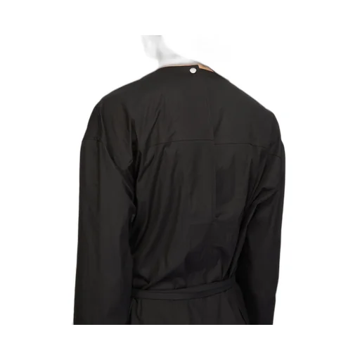 Rick Owens Temple Ls Long Jumpsuit In Black Heavy Poplin
