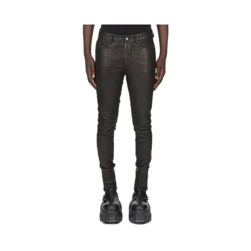 Rick Owens Temple Tyrone Jeans In Black Veg Stretch Leather