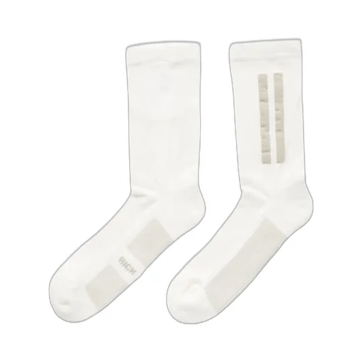 Rick Owens Temple Glitter Socks In Milk/Pearl Cotton Knit