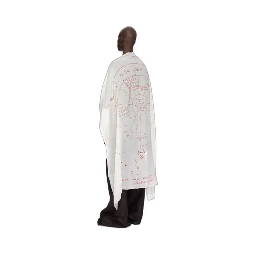 Rick Owens Temple Pino Astro 70X70 Scarf In Milk/Orange Scarf