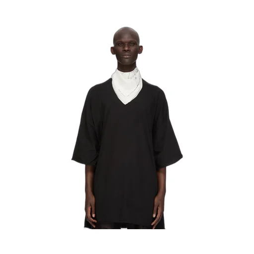 Rick Owens Temple Printed Astro 70X70 Scarf In Milk/Black Scarf