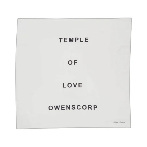 Rick Owens Temple Printed Temple 70X70 Scarf In Milk/Black Scarf