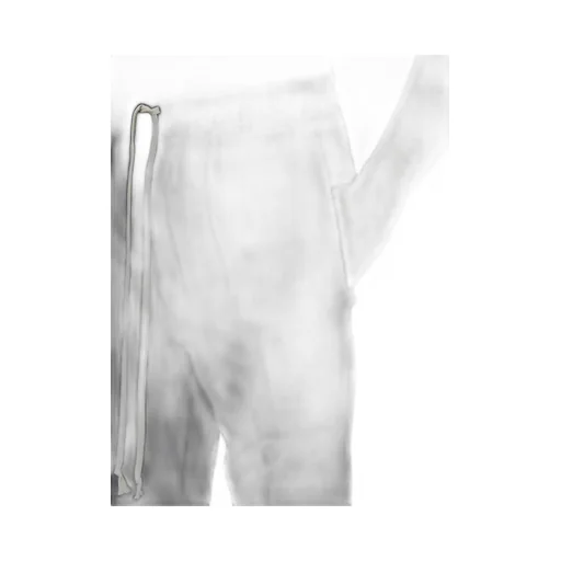 Rick Owens Temple Drawstring Slim Long In Black Wool Gauze