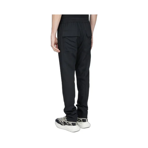 Rick Owens Temple Drawstring Slim Long In Black Wool Gauze
