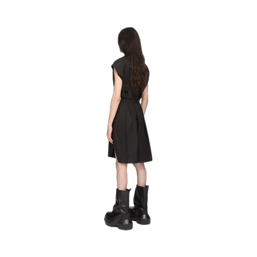 Rick Owens Temple Sl Short Jumpsuit In Black Heavy Poplin