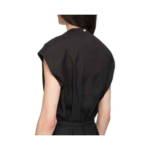 Rick Owens Temple Sl Short Jumpsuit In Black Heavy Poplin