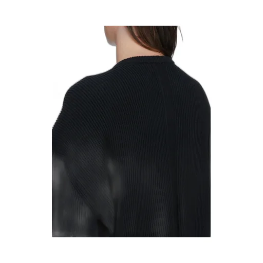 Rick Owens Temple Jumbo Ls In Black Heavy Wool Knit