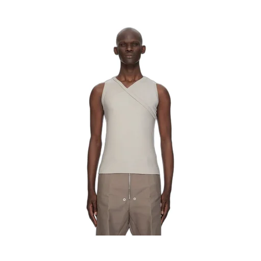 Rick Owens Temple Hollywood Banana T In Pearl Lightweight Rasato Knit