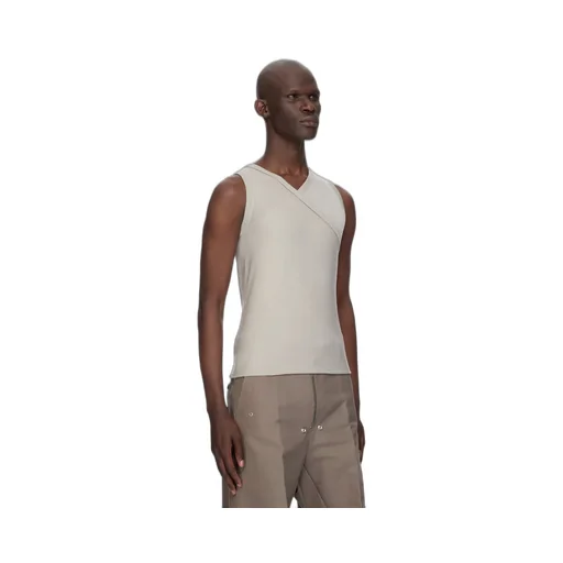 Rick Owens Temple Hollywood Banana T In Pearl Lightweight Rasato Knit