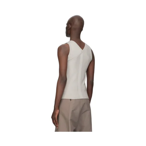 Rick Owens Temple Hollywood Banana T In Pearl Lightweight Rasato Knit