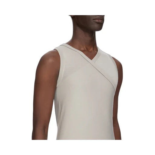 Rick Owens Temple Hollywood Banana T In Pearl Lightweight Rasato Knit