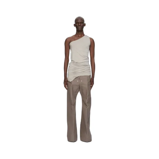 Rick Owens Temple Hollywood Banana T In Pearl Lightweight Rasato Knit