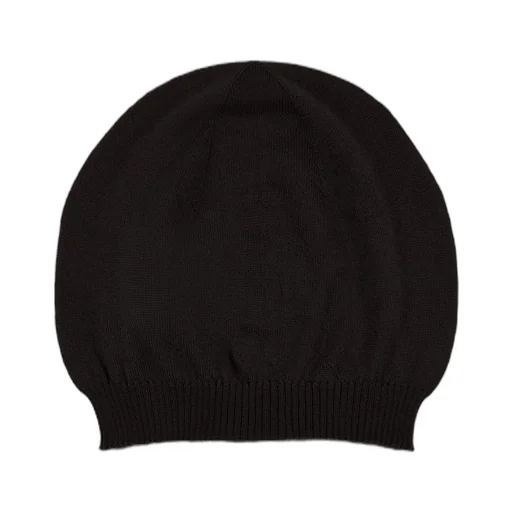 Rick Owens Temple Hat In Black Lightweight Cashmere Knit