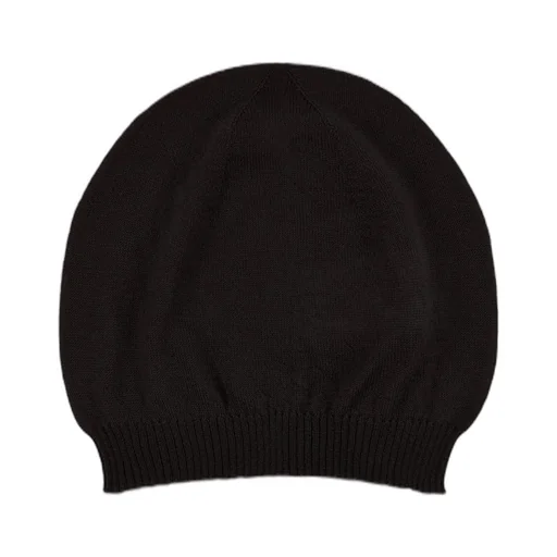 Rick Owens Temple Hat In Black Lightweight Cashmere Knit
