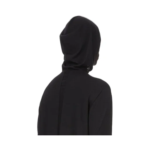 Rick Owens Temple Oversized Ls Hoodie In Black Lightweight Cashmere Knit