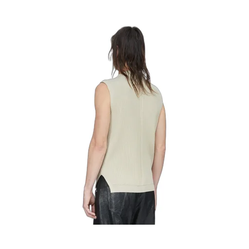 Rick Owens Temple Tank In Sand Heavy Wool Knit