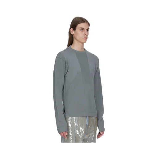 Rick Owens Temple Round Neck In Euca Heavy Wool Knit