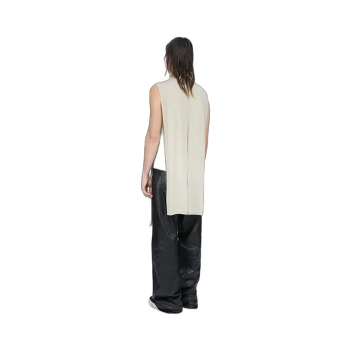 Rick Owens Temple Funnel Neck Scarf In Sand Lightweight Rasato Knit
