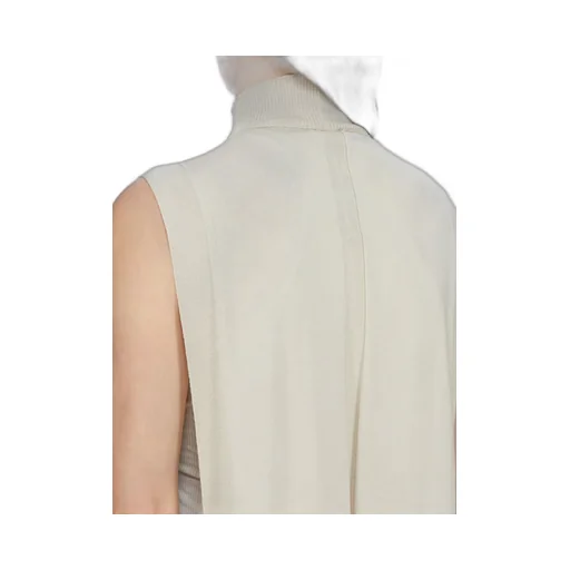 Rick Owens Temple Funnel Neck Scarf In Sand Lightweight Rasato Knit