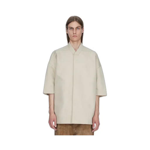 Rick Owens Temple Ss Jumbo Faun Shirt In Sand Cordura Cotton