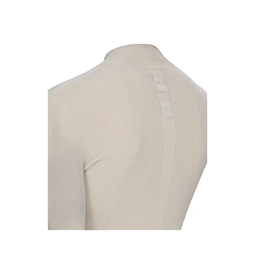 Rick Owens Temple Ribbed Lupetto In Sand Ribbed Knit