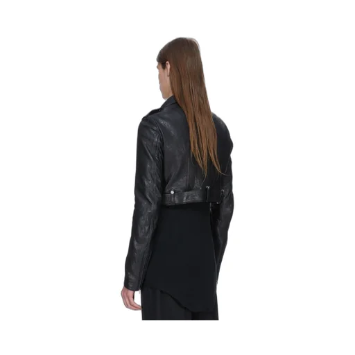 Rick Owens Temple Cropped Luke S Stooges In Black Tumbled Lamb