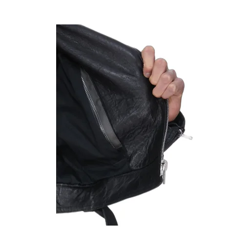 Rick Owens Temple Cropped Luke S Stooges In Black Tumbled Lamb