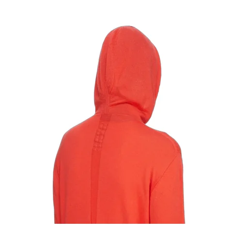 Rick Owens Temple Oversized Ls Hoodie In Coral Lightweight Cashmere Knit