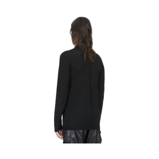 Rick Owens Temple Level Lupetto In Black Lightweight Rasato Knit