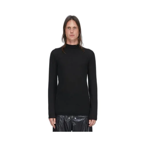 Rick Owens Temple Level Lupetto In Black Lightweight Rasato Knit