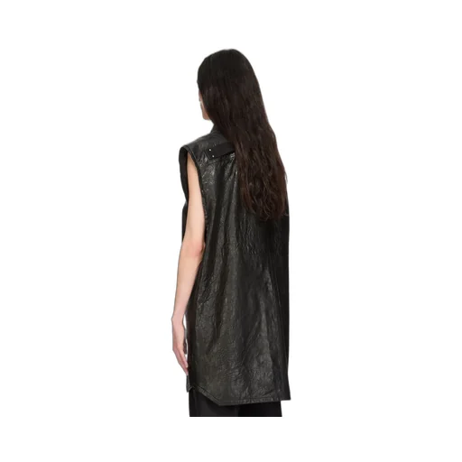 Rick Owens Temple Jumbo Sl Outershirt In Black Tumbled Lamb