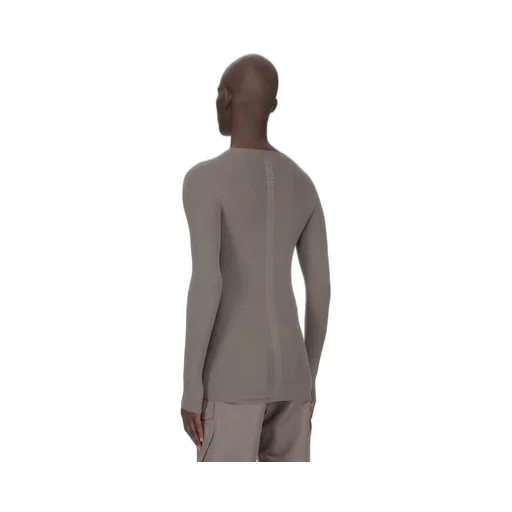 Rick Owens Temple Ribbed Round Neck In Dust Ribbed Knit
