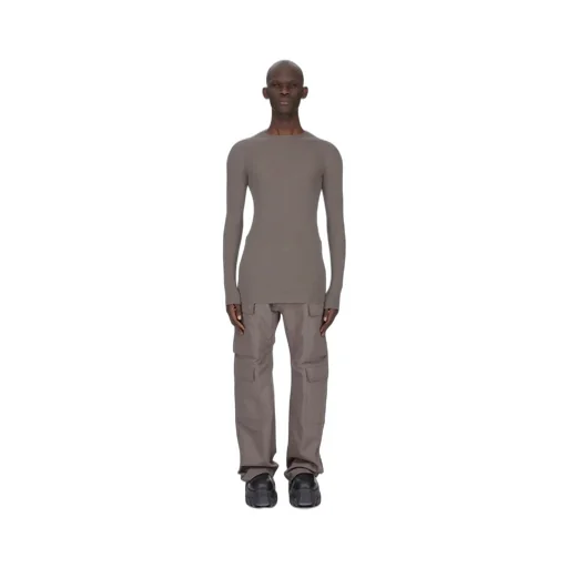Rick Owens Temple Ribbed Round Neck In Dust Ribbed Knit
