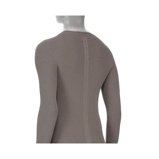 Rick Owens Temple Ribbed Round Neck In Dust Ribbed Knit