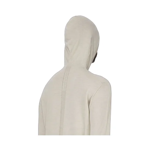 Rick Owens Temple Oversized Ls Hoodie In Sand Lightweight Rasato Knit