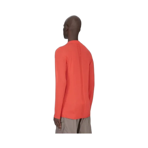 Rick Owens Temple Level Lupetto In Coral Lightweight Cashmere Knit