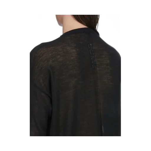 Rick Owens Temple Temple Sheer Pullover In Black Lightweight Rasato Knit