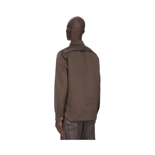 Rick Owens Temple Outershirt In Dark Dust Tech Duchesse