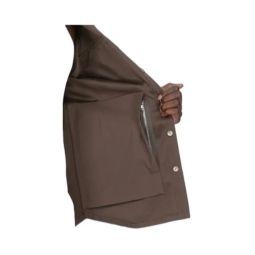 Rick Owens Temple Outershirt In Dark Dust Tech Duchesse