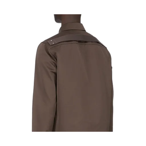 Rick Owens Temple Outershirt In Dark Dust Tech Duchesse