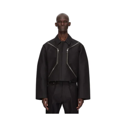 Rick Owens Temple Heizer Mac Jkt In Black Cotton Manc