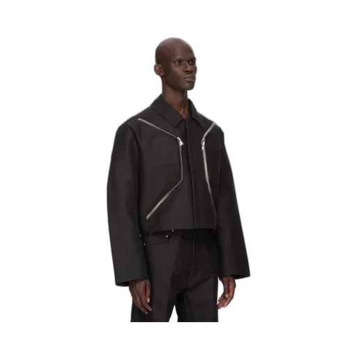Rick Owens Temple Heizer Mac Jkt In Black Cotton Manc