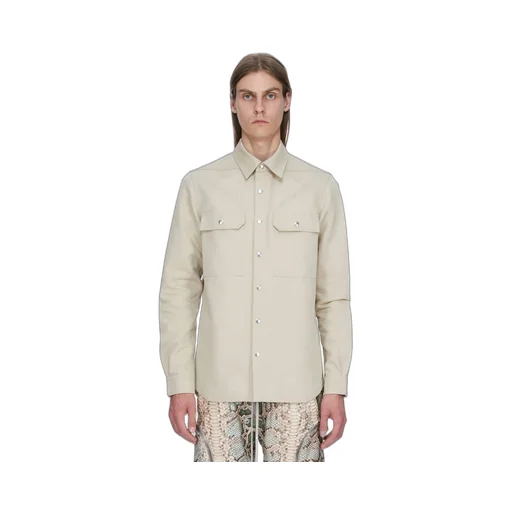 Rick Owens Temple Outershirt In Sand Cordura Cotton
