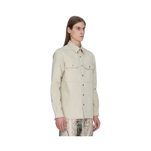 Rick Owens Temple Outershirt In Sand Cordura Cotton